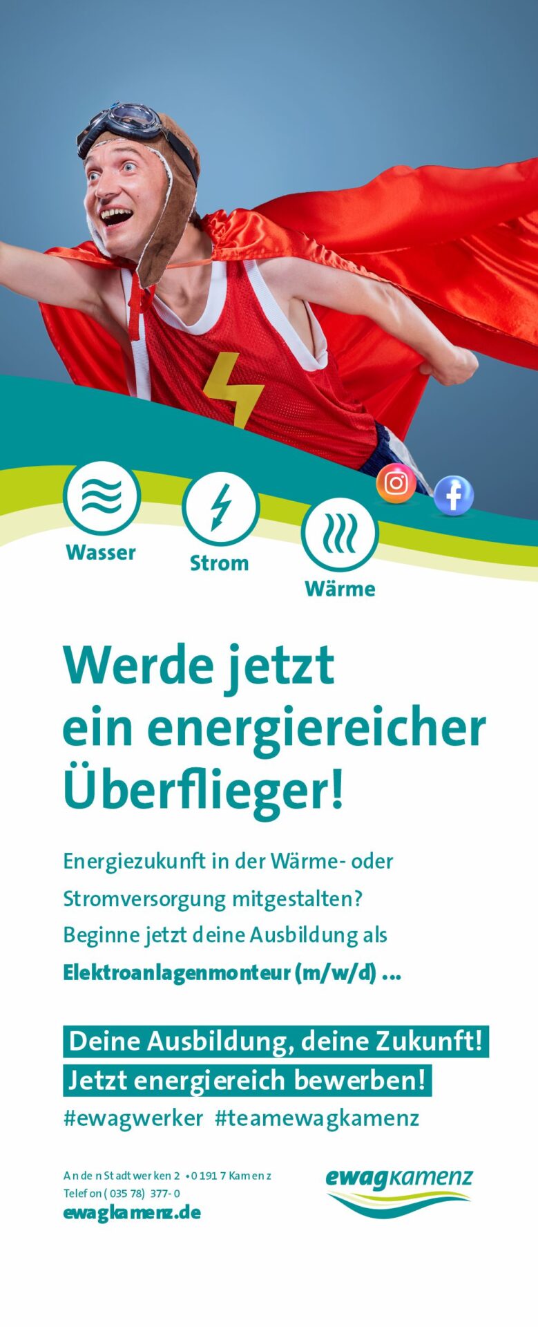 Ausbildung zum Elektroanlagenmonteur für Wärme- oder Stromversorgung bei der ewag kamenz